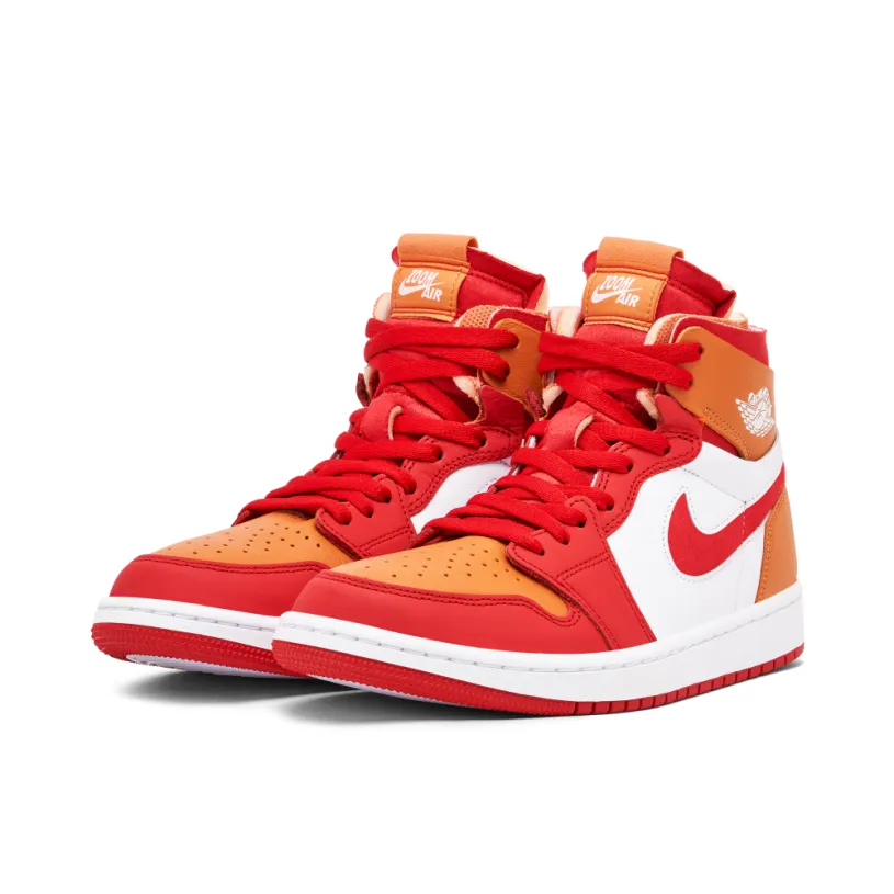 Air Jordan 1 High Zoom CMFT Fire Red Curry Womens 