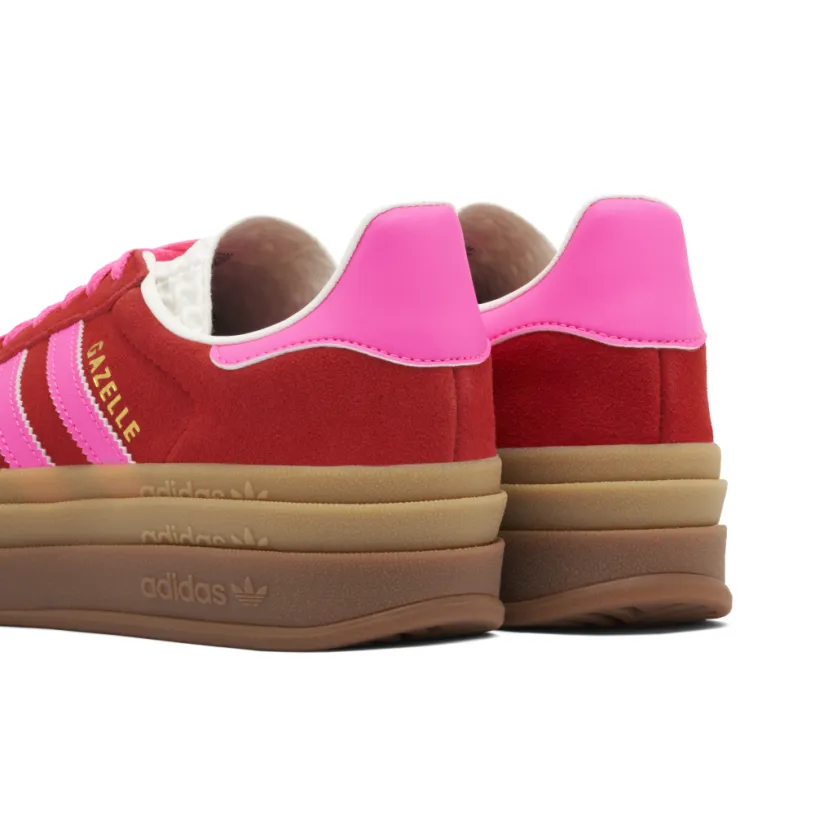 Adidas Gazelle Bold Collegiate Red Lucid Pink Womens 