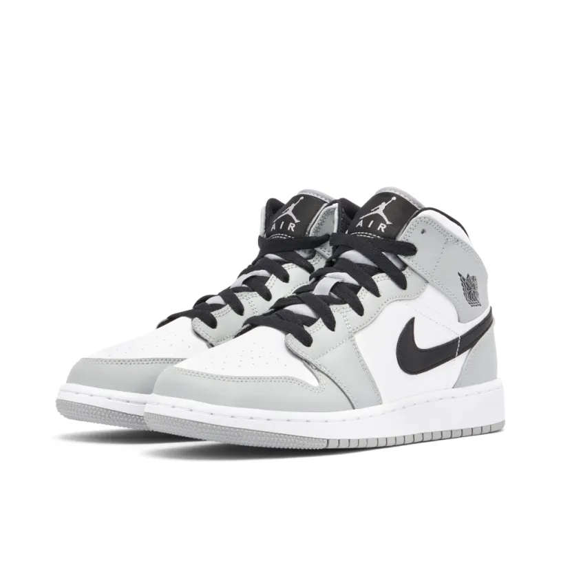 Air Jordan 1 Mid GS Light Smoke Grey 