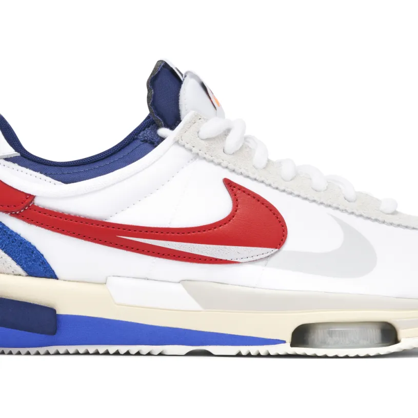 Nike Cortez 4.0 x sacai White University Red Blue 