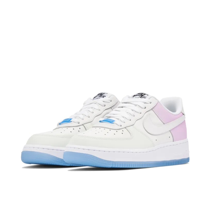 Air Force 1 Low UV Reactive Swoosh White Blue Pink Womens 