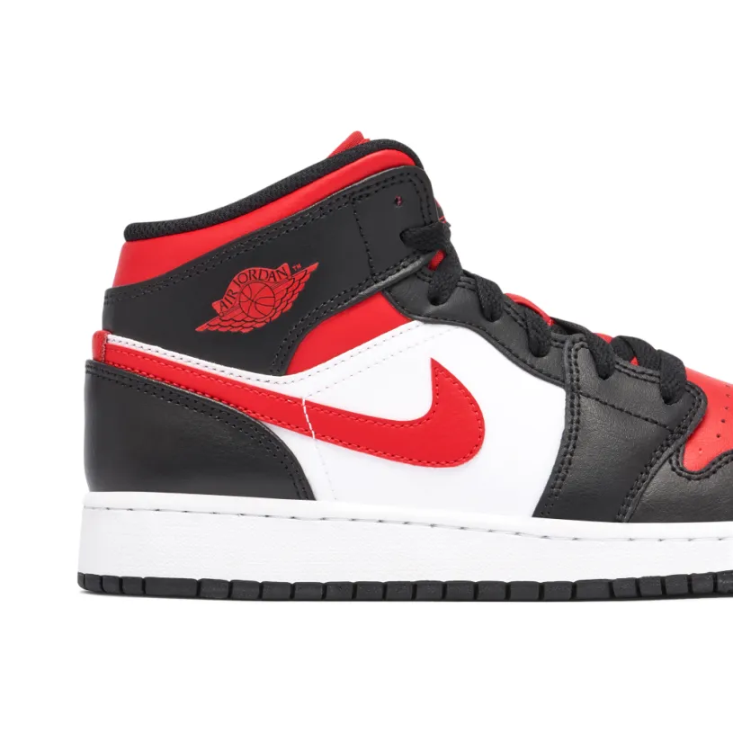 Air Jordan 1 Mid Bred Toe White GS 