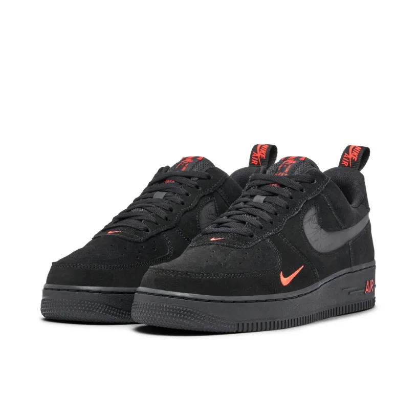 Nike Air Force 1 07 LV8 Reflective Swoosh Black Crimson 