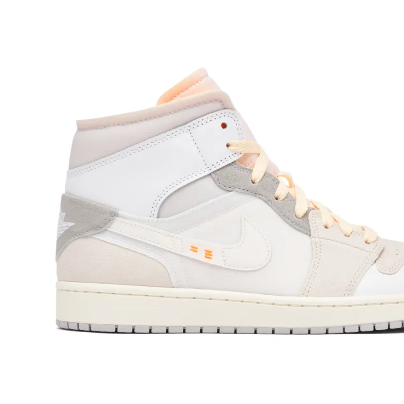 Air Jordan 1 Mid Craft Inside Out White Grey 