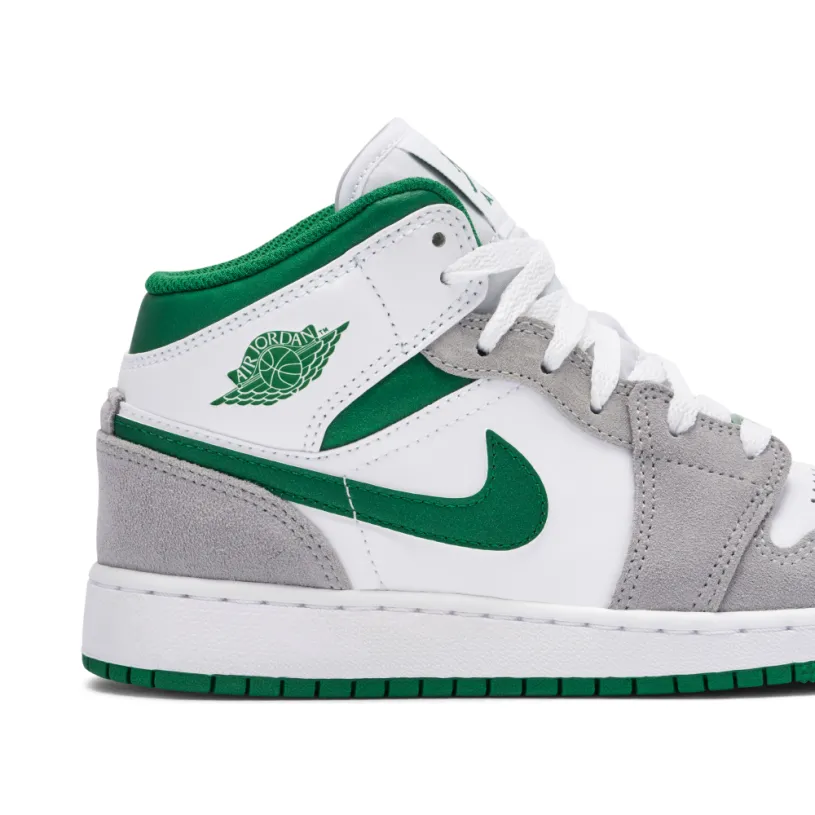 Air Jordan 1 Mid Grey Green GS 