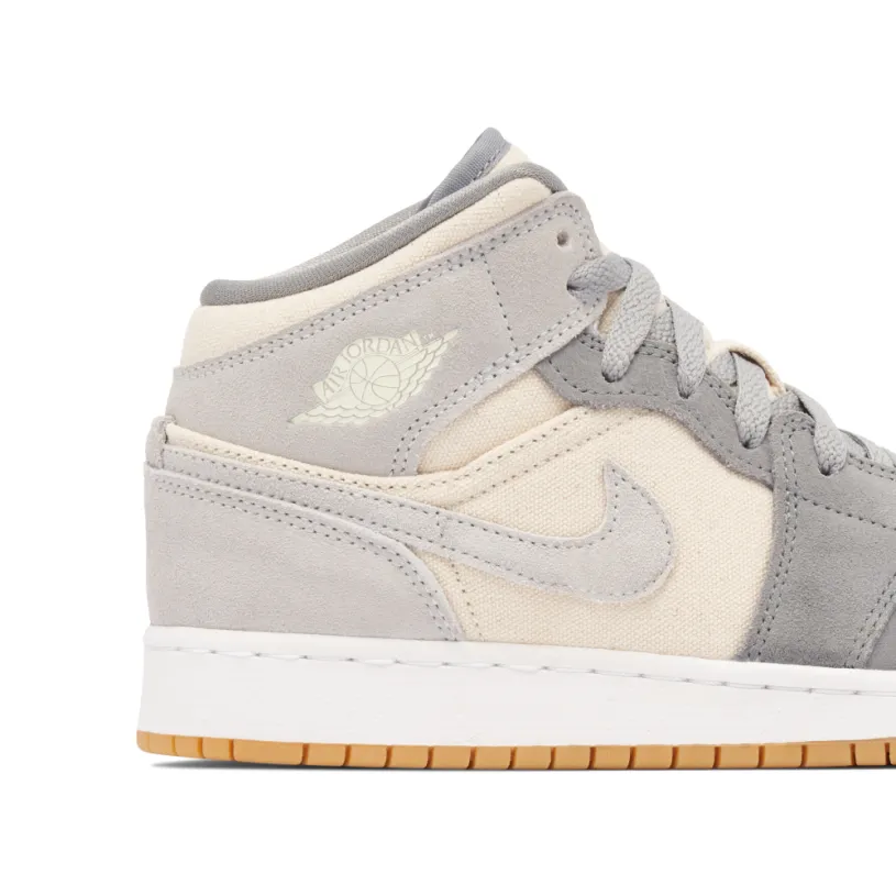 Air Jordan 1 Mid SE Coconut Milk Grey GS 