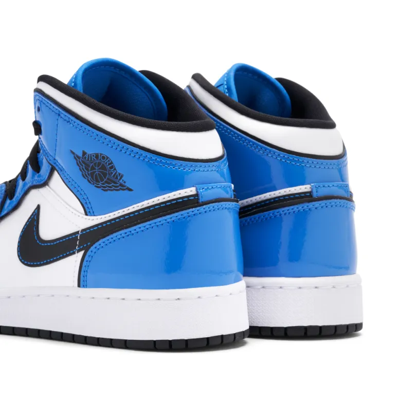 Air Jordan 1 Mid Signal Blue GS 