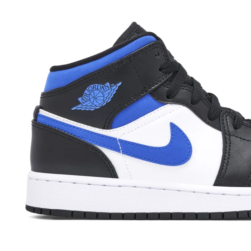 Air Jordan 1 Mid Black White Royal GS 