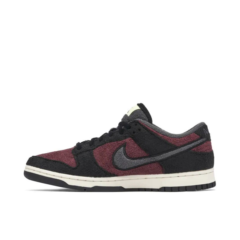 Nike Dunk Low Fleece Black Maroon