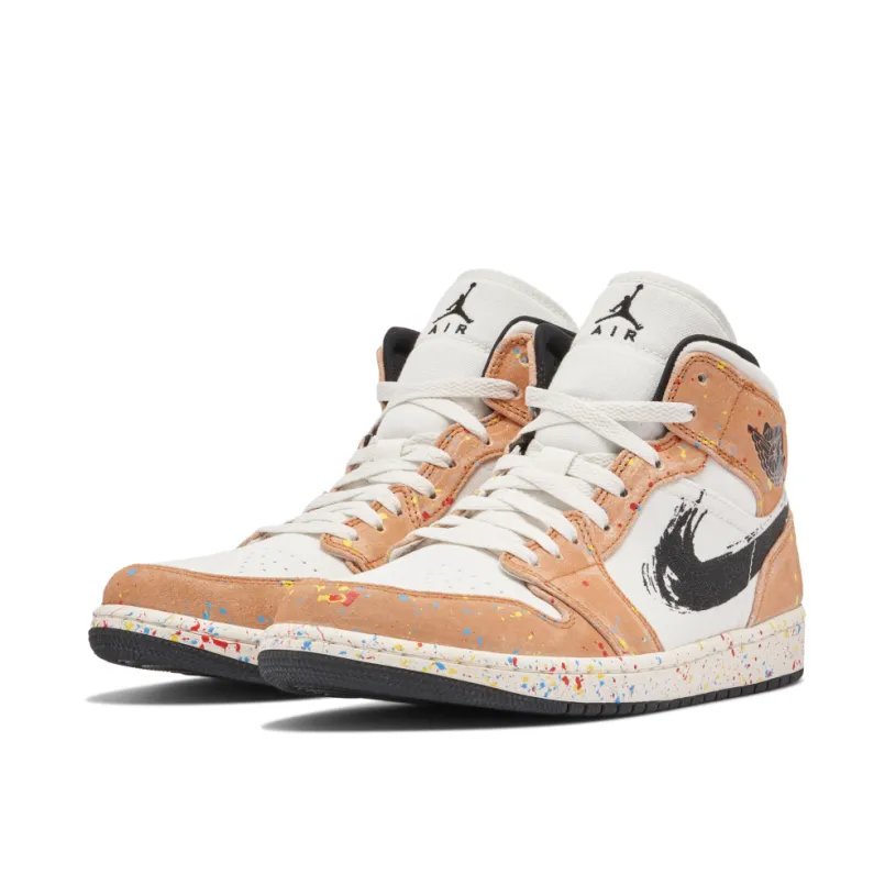 Air Jordan 1 Mid SE Brushstroke Paint Splatter 