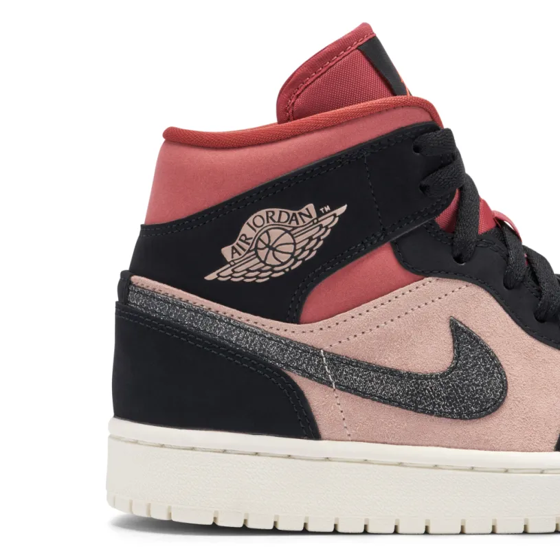 Air Jordan 1 Mid Burgundy Dusty Pink Womens 