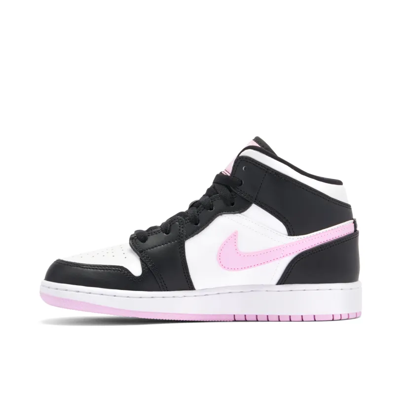 Air Jordan 1 MID GS White Black Light Arctic Pink