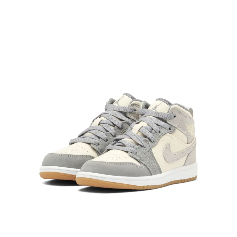 Air Jordan 1 Mid SE Coconut Milk Grey PS 