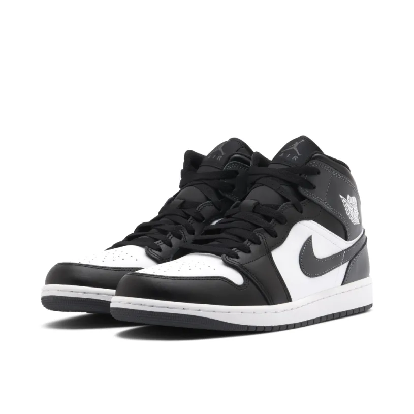 Air Jordan 1 Mid Black White Iron Grey 