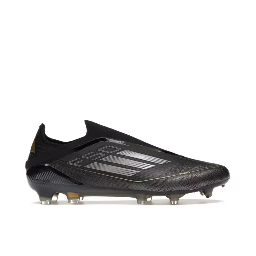 Adidas F50 Elite Laceless FG Core Black Iron Metallic Gold Metallic