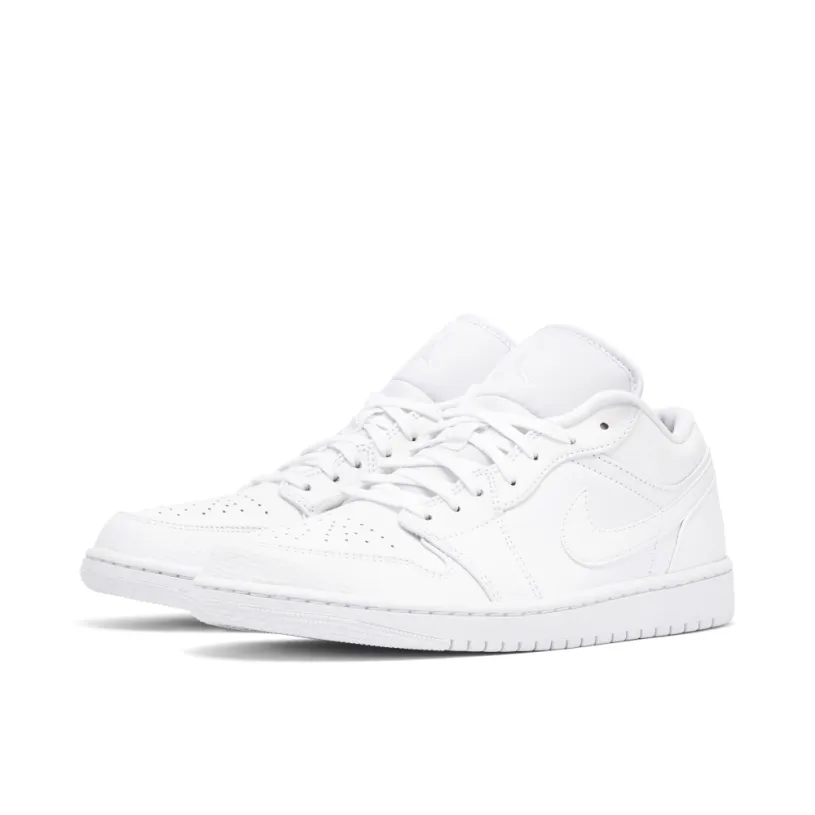 Air Jordan 1 Low Triple White Tumbled Leather 