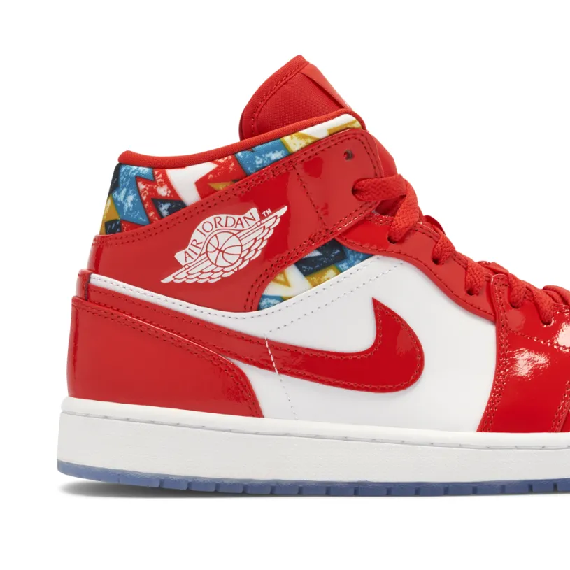Jordan 1 Mid Barcelona Sweater Red Patent 