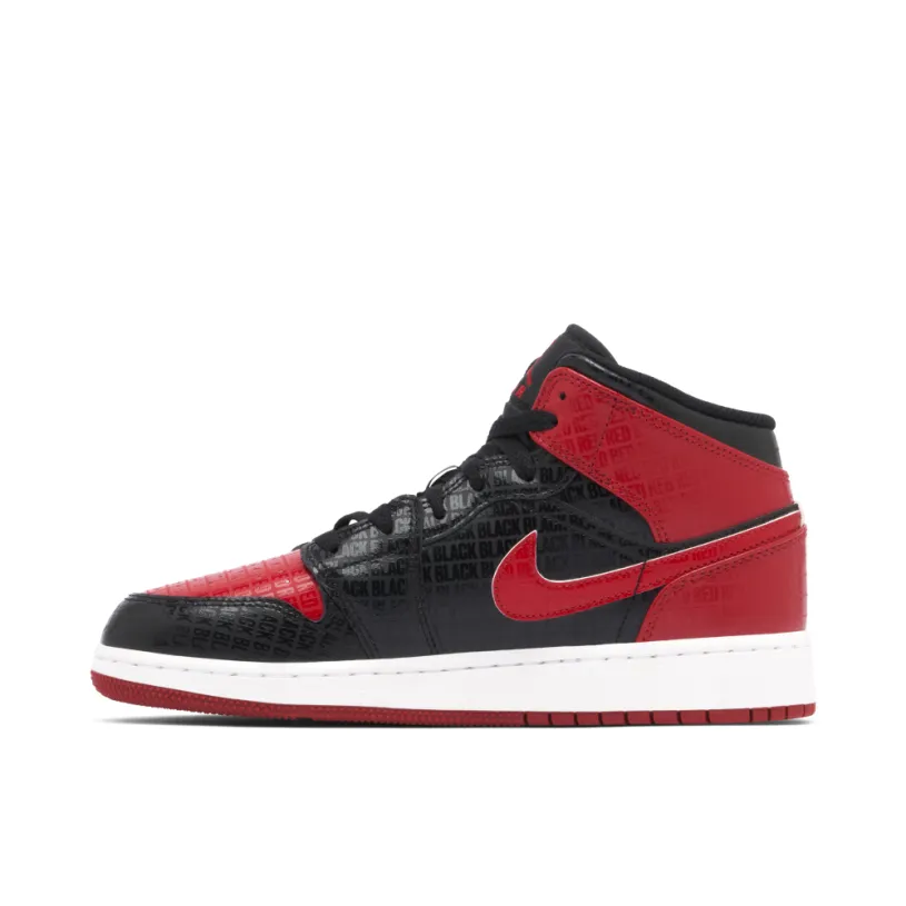 Air Jordan 1 Mid Bred Text GS