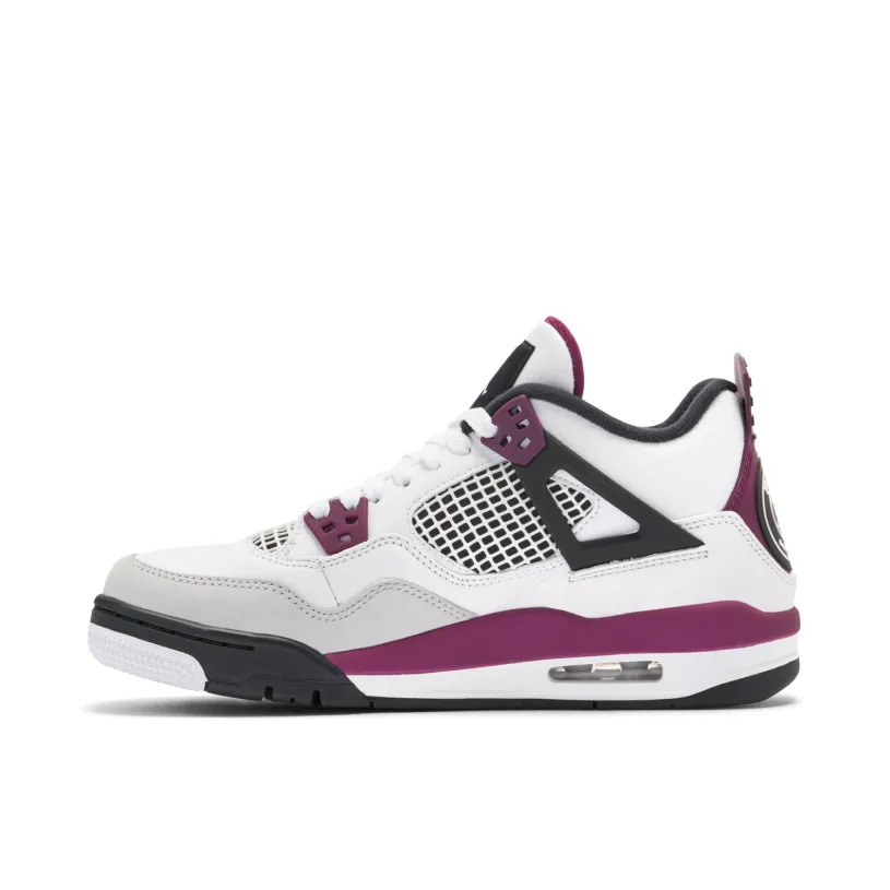 Air Jordan 4 x PSG White Neutral Grey Bordeaux GS