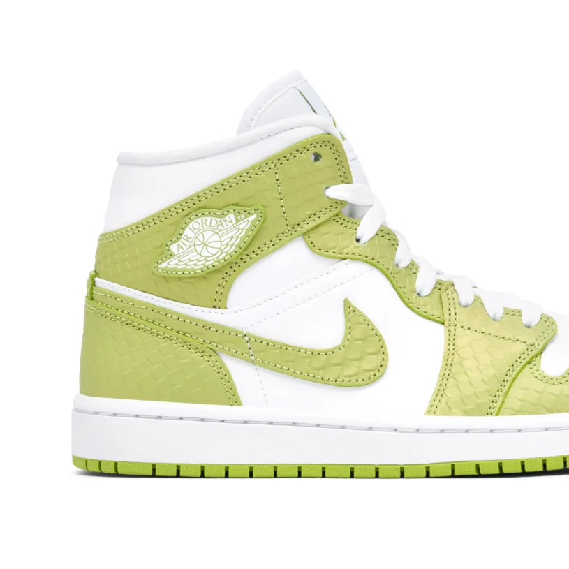 Air Jordan 1 Mid Green Python Womens 