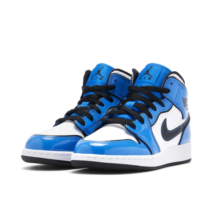 Air Jordan 1 Mid Signal Blue GS 