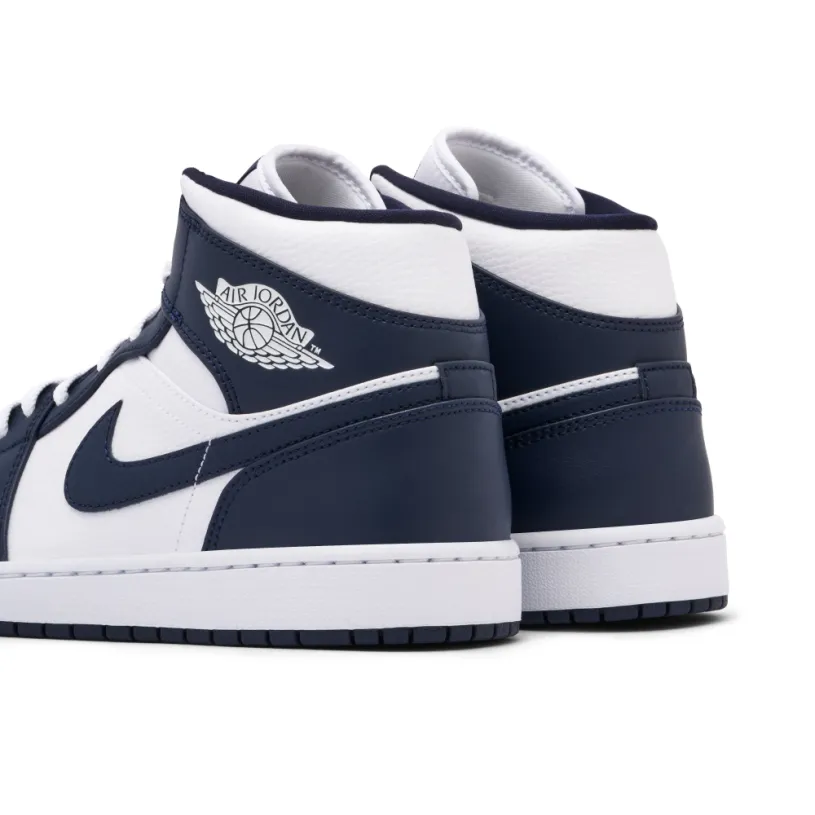 Air Jordan 1 Mid White Metallic Gold Obsidian 