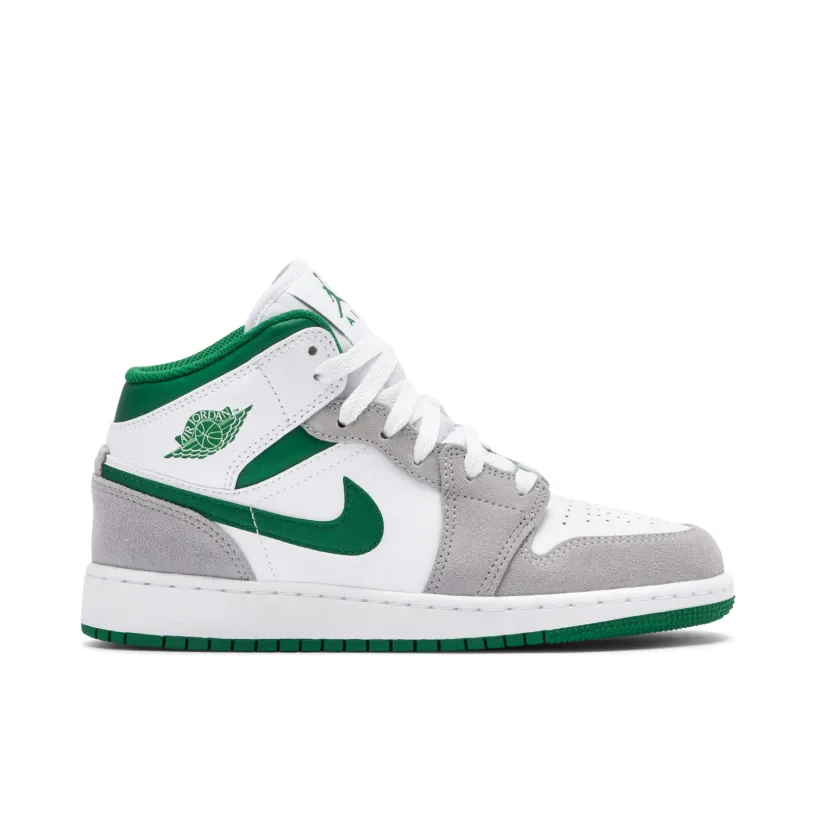 Air Jordan 1 Mid Grey Green GS