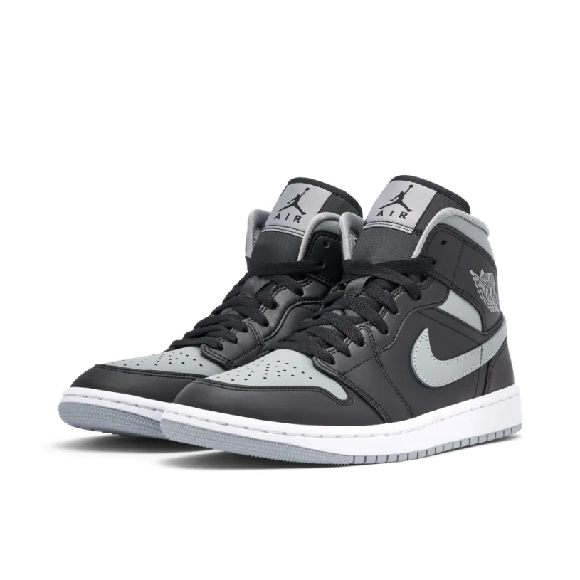 Air Jordan 1 Mid Shadow Black Grey Womens 