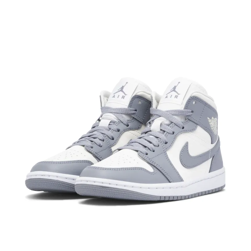 Air Jordan 1 Mid Grey Sail Womens 