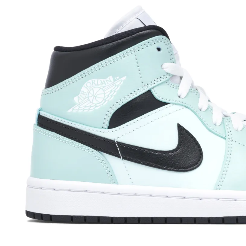 Air Jordan 1 Mid Aqua Black Womens 