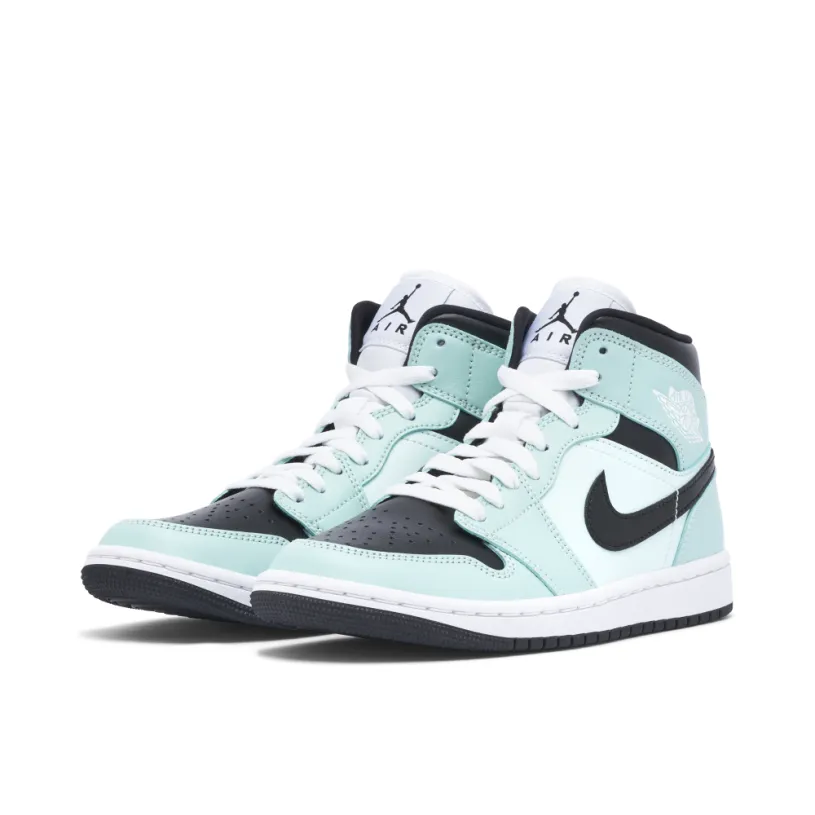 Air Jordan 1 Mid Aqua Black Womens 