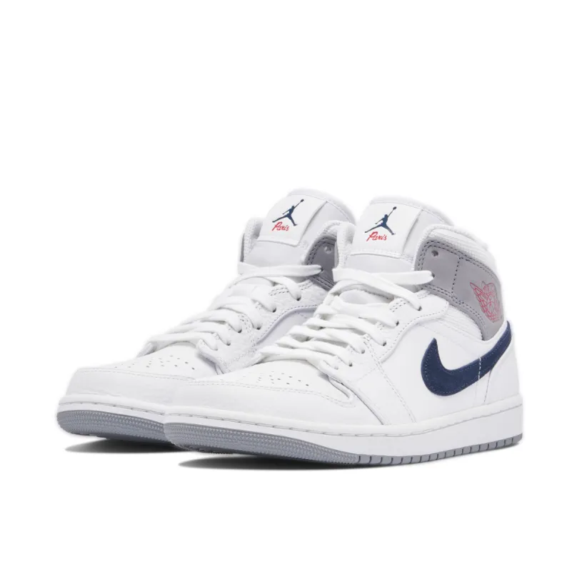 Air Jordan 1 Mid Paris White 