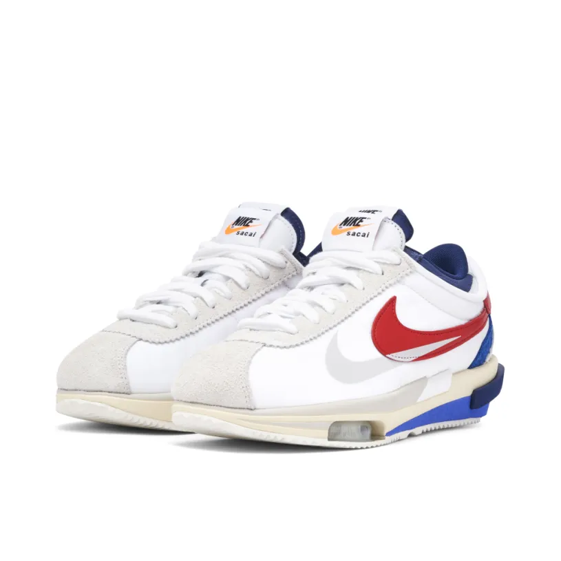 Nike Cortez 4.0 x sacai White University Red Blue 