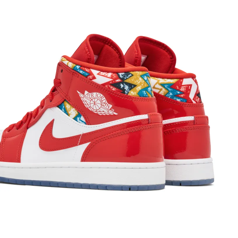 Jordan 1 Mid Barcelona Sweater Red Patent 