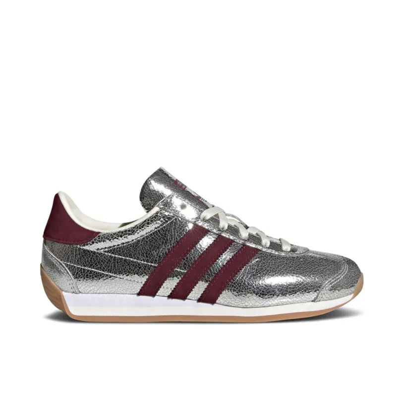 Adidas Country OG Silver Metallic Maroon Womens