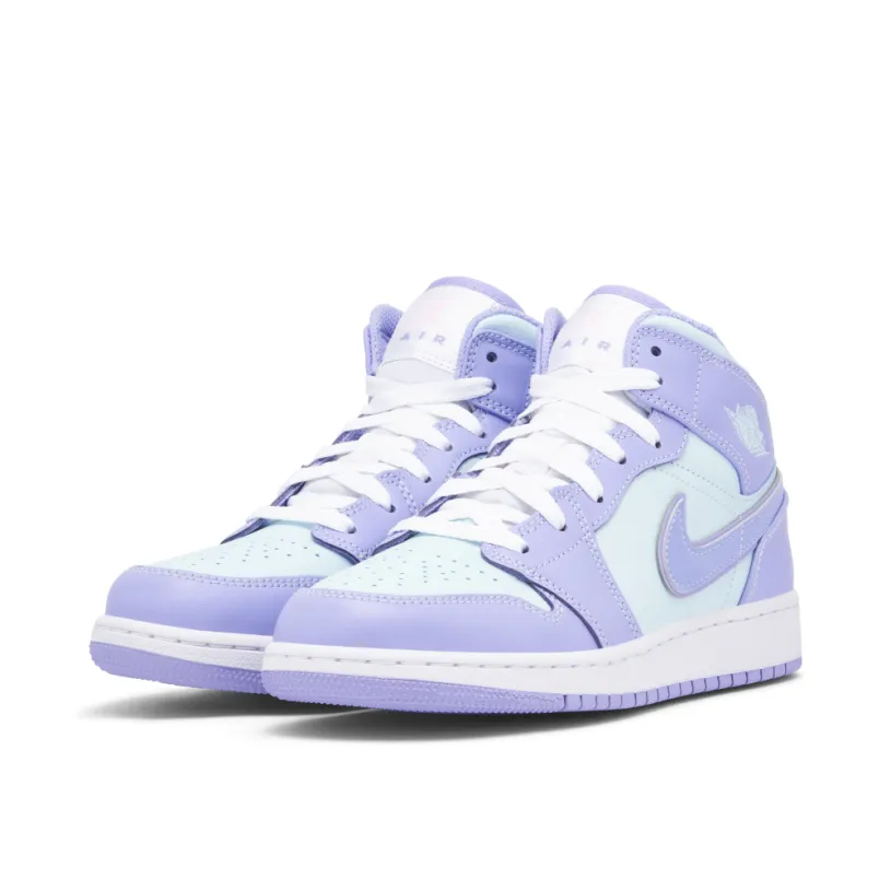 Air Jordan 1 Mid GS Purple Aqua 