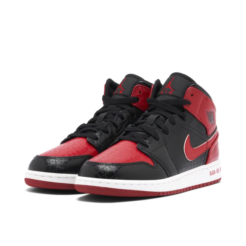 Air Jordan 1 Mid Bred Text GS 
