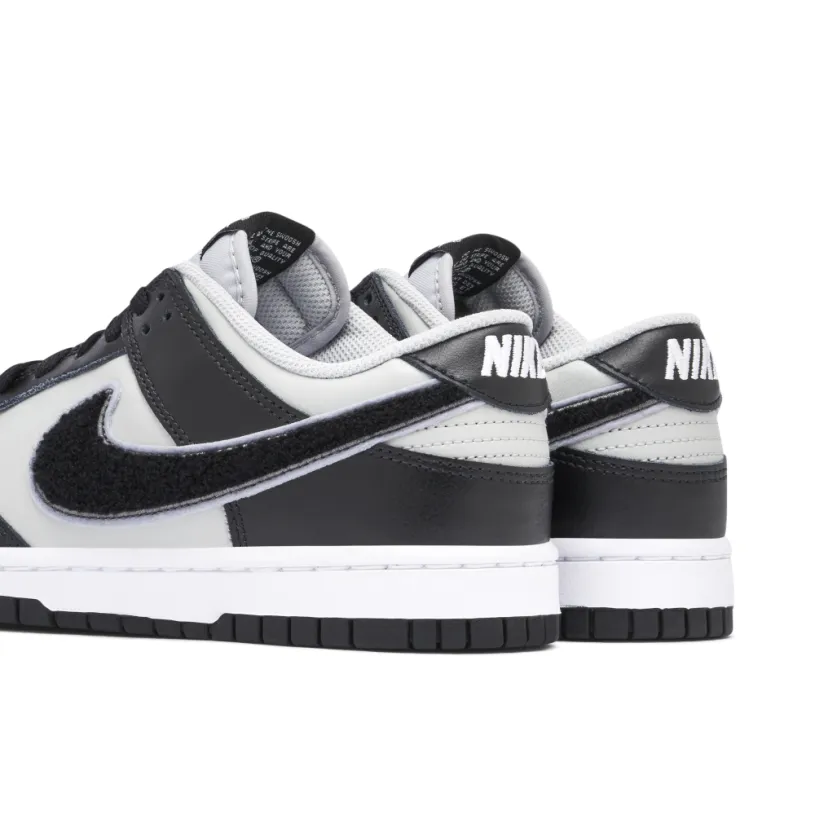 Nike Dunk Low Chenille Swoosh Black Grey 