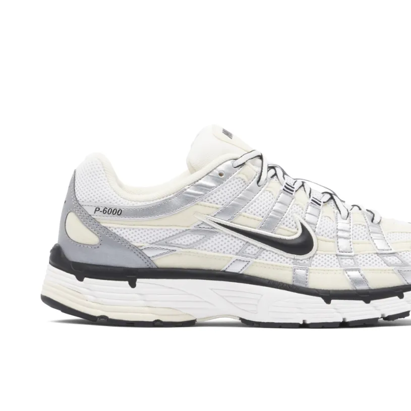 Nike P-6000 Coconut Milk Metallic Silver Womens 