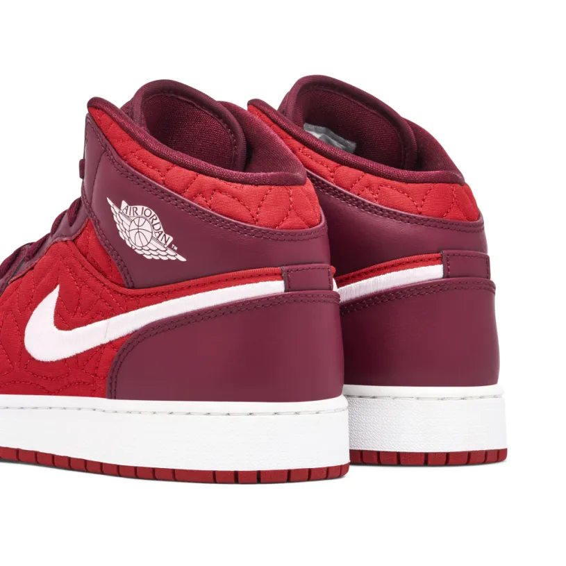 Air Jordan 1 Mid SE Red Quilt GS 
