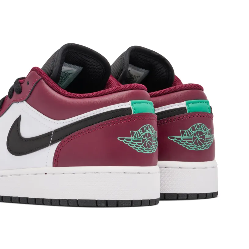 Air Jordan 1 Low Dark Beetroot Roma Green GS 
