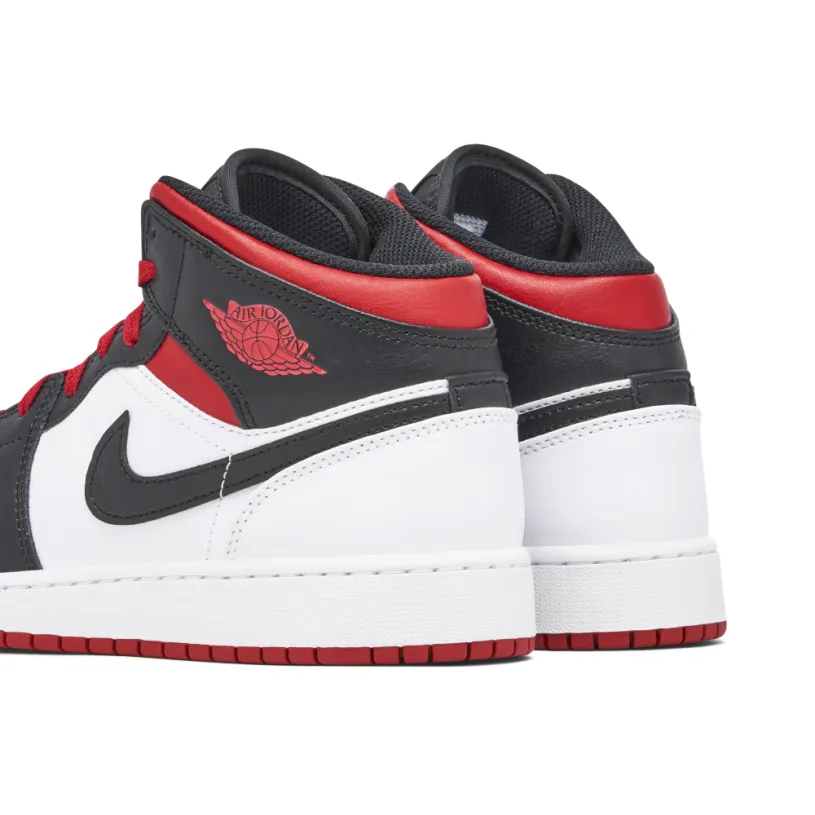 Air Jordan 1 Mid Gym Red Black Toe GS 