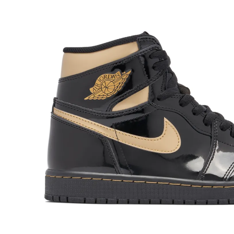 Air Jordan 1 High OG Patent Black Gold 