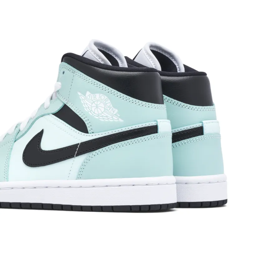 Air Jordan 1 Mid Aqua Black Womens 
