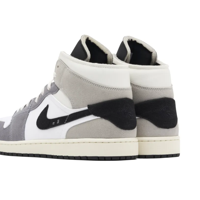 Air Jordan 1 Mid SE Craft White Cement Grey Black 