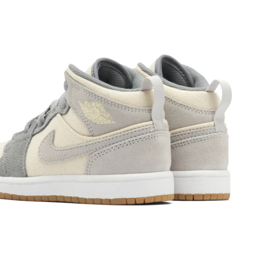 Air Jordan 1 Mid SE Coconut Milk Grey PS 