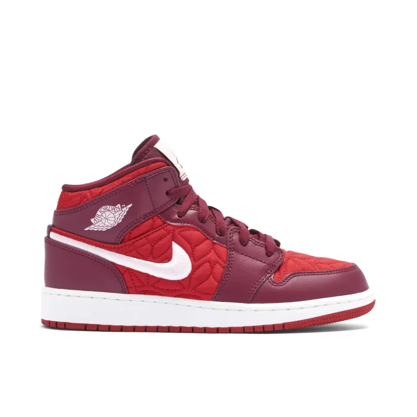 Air Jordan 1 Mid SE Red Quilt GS