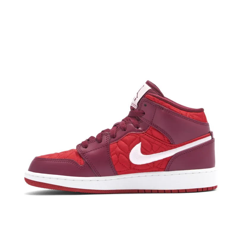 Air Jordan 1 Mid SE Red Quilt GS