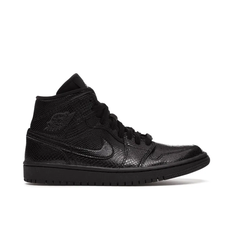 Air Jordan 1 Mid Black Snakeskin Womens