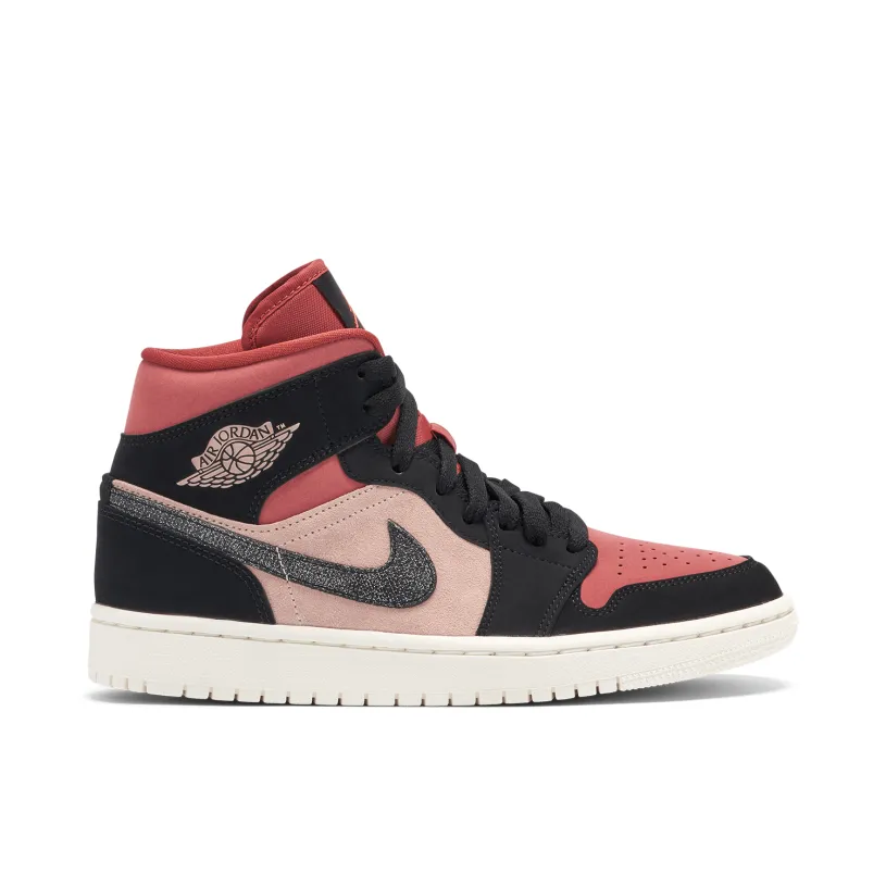 Air Jordan 1 Mid Burgundy Dusty Pink Womens